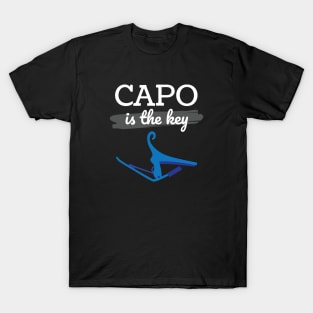 Capo is the Key Blue Capo Dark Theme T-Shirt